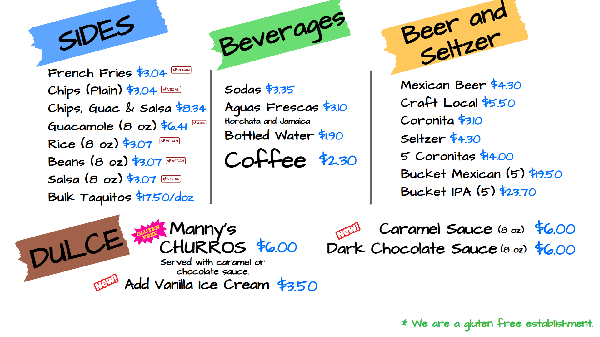 Menu board